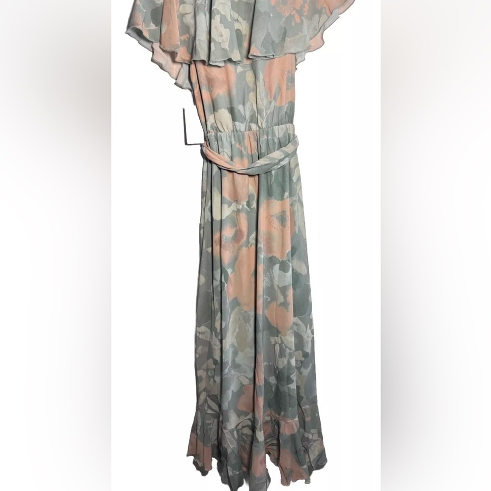 SHOW ME YOUR MUMU‎ Jess Ruffle Midi Dress Watercolor Floral XS NEW Wedding